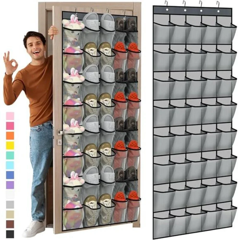 Over The Door Shoe Organizer 40 Pocket Hanging Mesh Storage Rack Space Saving